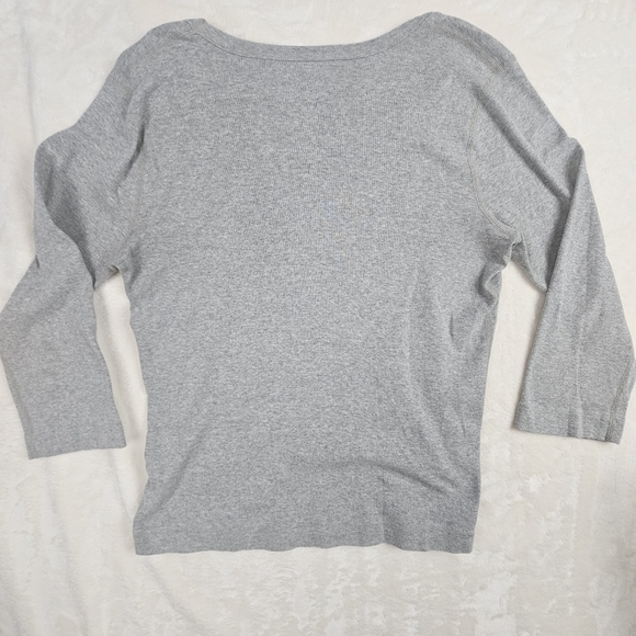 Three Dots Shirt Long Sleeve XLWomen’s Top Scoop Neck Gray lightweight - Picture 6 of 8